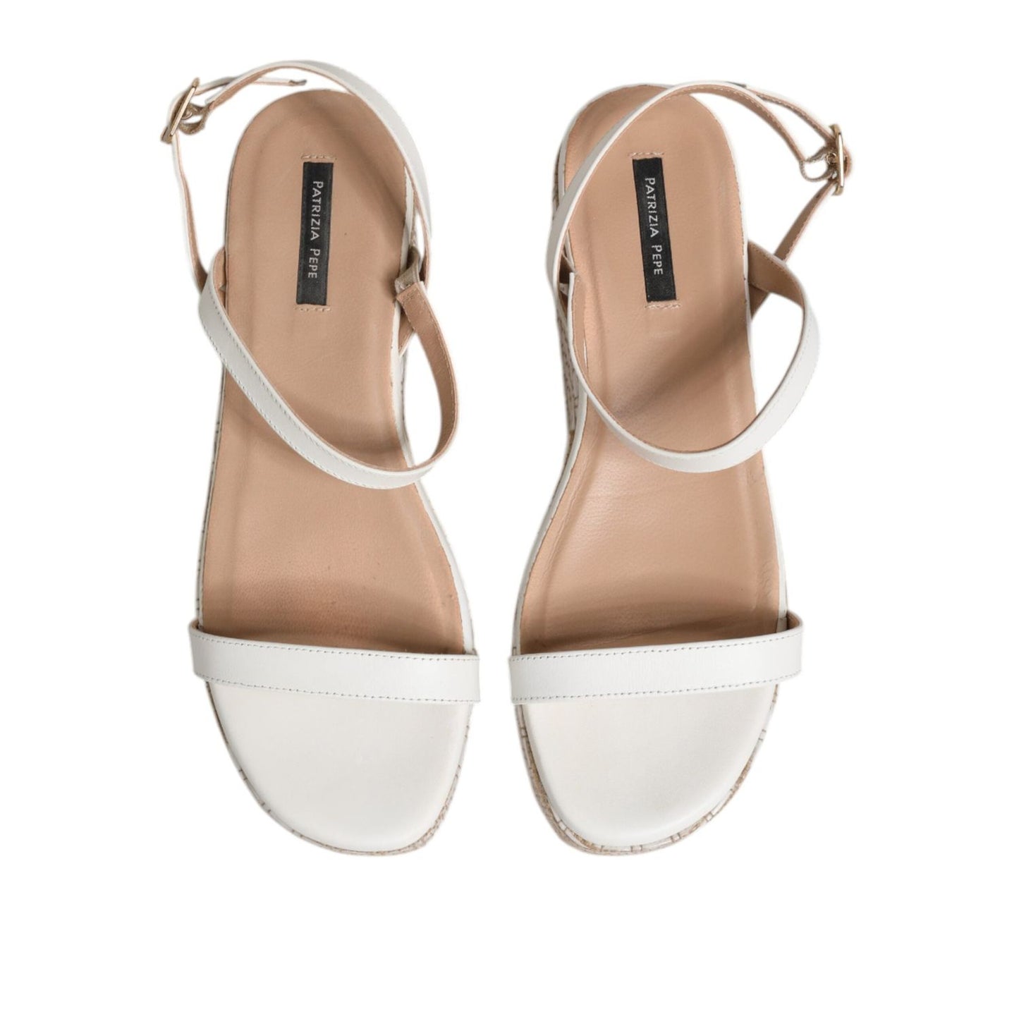 Patrizia Pepe White Espadrilles Ankle Strap Sandals Shoes LA12597-39