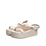 Patrizia Pepe White Espadrilles Ankle Strap Sandals Shoes LA12597-39
