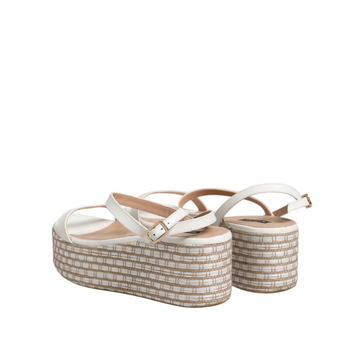 Patrizia Pepe White Espadrilles Ankle Strap Sandals Shoes LA12597-39