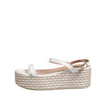 Patrizia Pepe White Espadrilles Ankle Strap Sandals Shoes LA12597-39