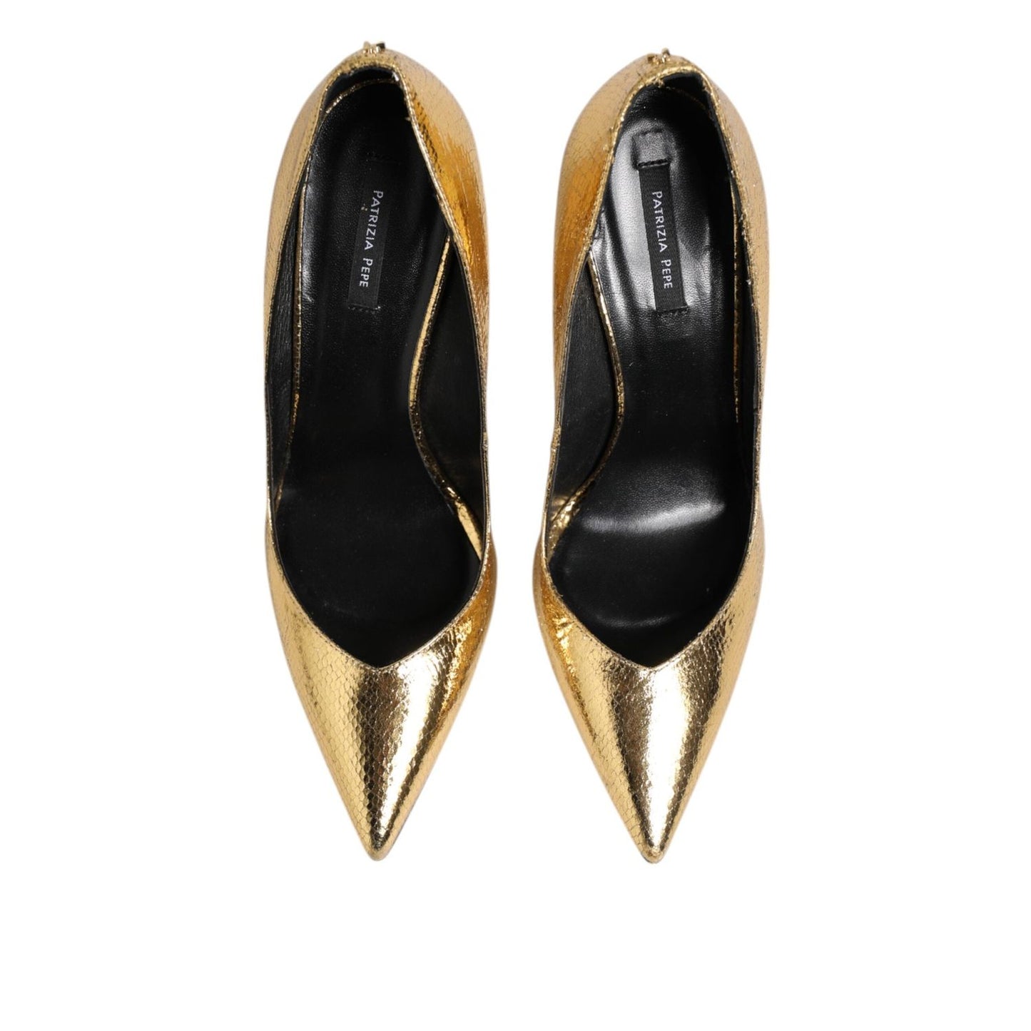 Patrizia Pepe Gold Patent Leather High Heels Pump Shoes LA12592-40