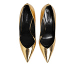Patrizia Pepe Gold Patent Leather High Heels Pump Shoes LA12592-40