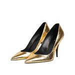 Patrizia Pepe Gold Patent Leather High Heels Pump Shoes LA12592-40