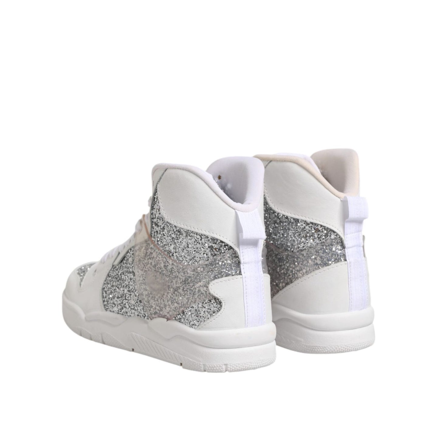 Chiara Ferragni White Silver High Top Women Sneakers Shoes LA12612-39