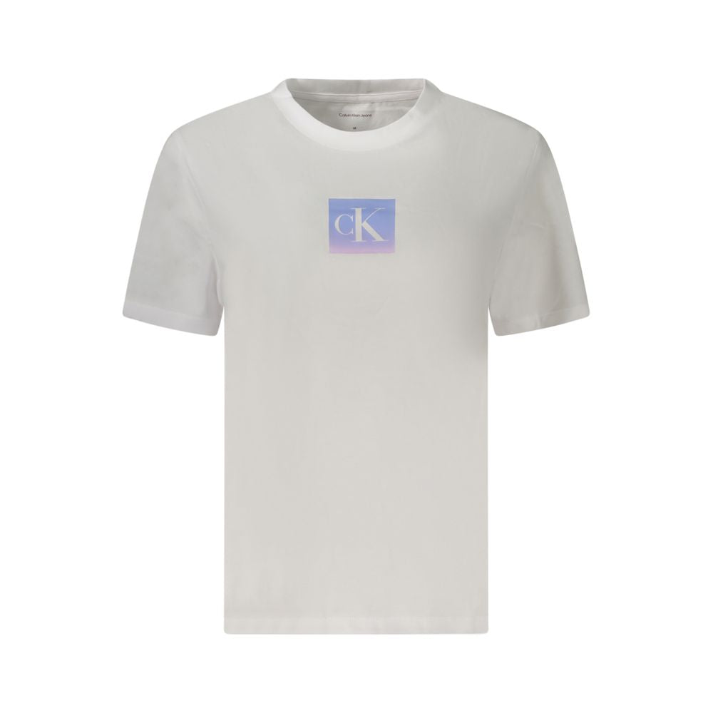 Calvin Klein White Cotton Tops & T-Shirt CA-39010-S