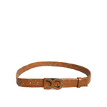 Dolce & Gabbana Brown Braided Metal DG Logo Buckle Belt