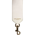 Dolce & Gabbana White Blue Floral Leather Stud Accessory Shoulder Strap