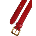 Dolce & Gabbana Red Logo Engraved Metal Waist Buckle Belt WMB541-85
