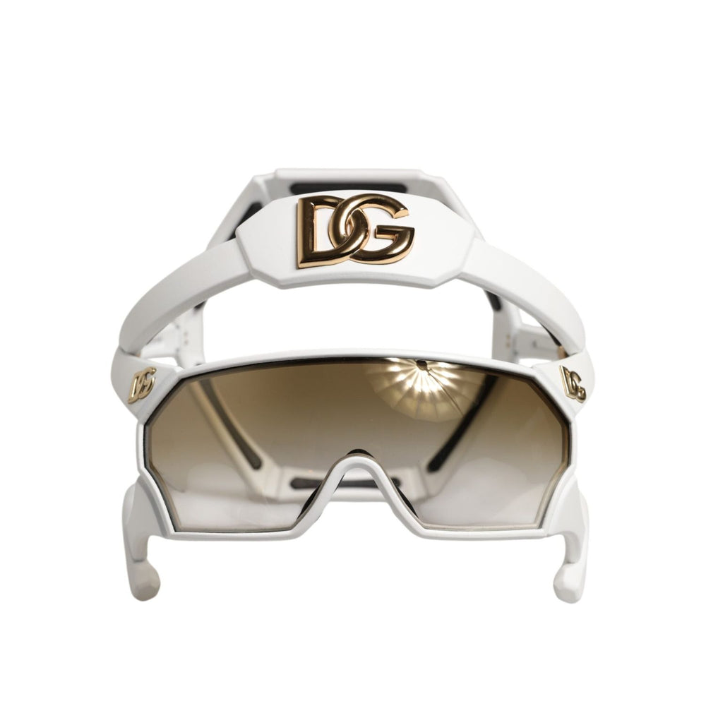Dolce & Gabbana White Acetate Next Generation Mask Eyewear Sunglasses GLA1377