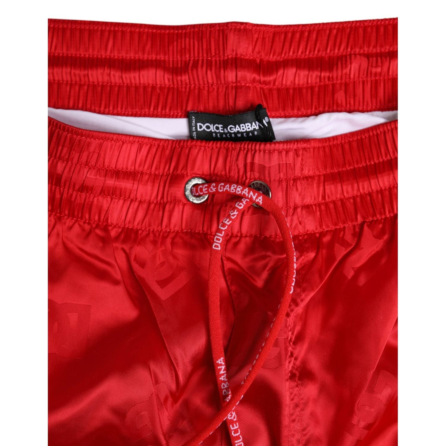 Dolce & Gabbana Red Nylon Drawstring Beachwear Shorts Swimwear BIK1702-4