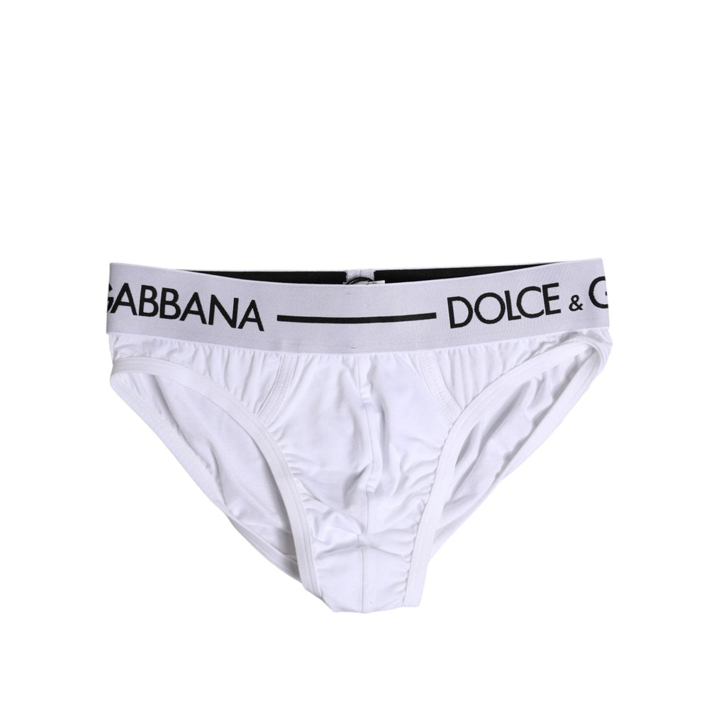 Dolce & Gabbana White Cotton Stretch Regular Brief Underwear BIK1749-4