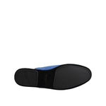 Dolce & Gabbana Blue Suede Capra Slides Flat Slipper Shoes MV7565-43