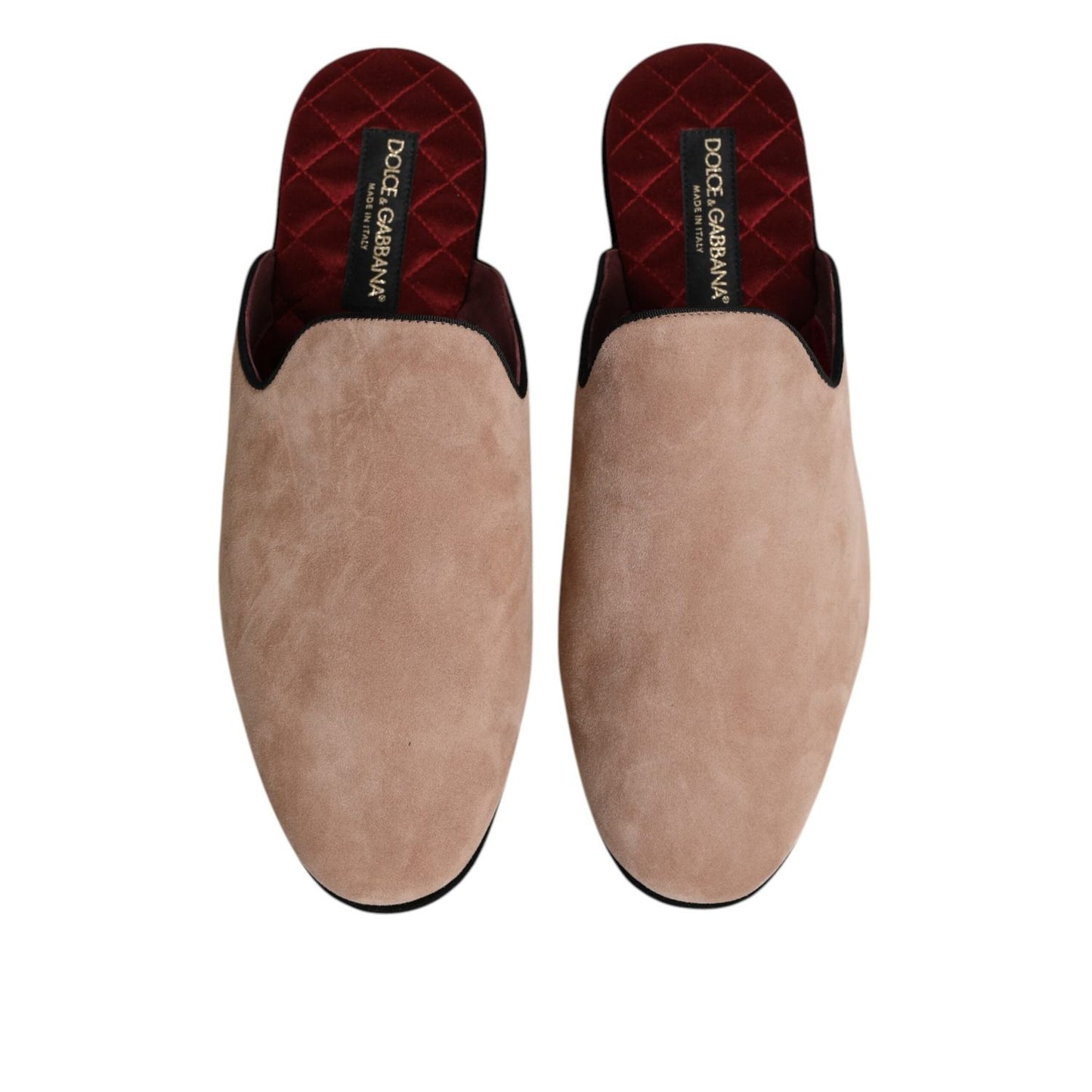 Dolce & Gabbana Beige Capra Suede Slides Flat Slipper Shoes MV7621-43