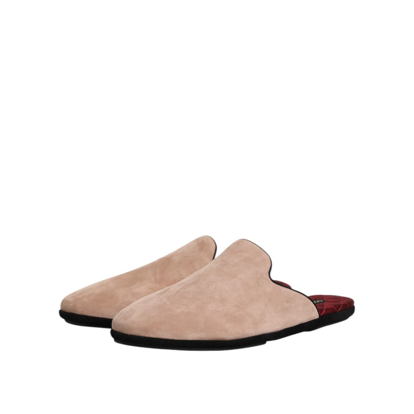 Dolce & Gabbana Beige Capra Suede Slides Flat Slipper Shoes MV7621-43
