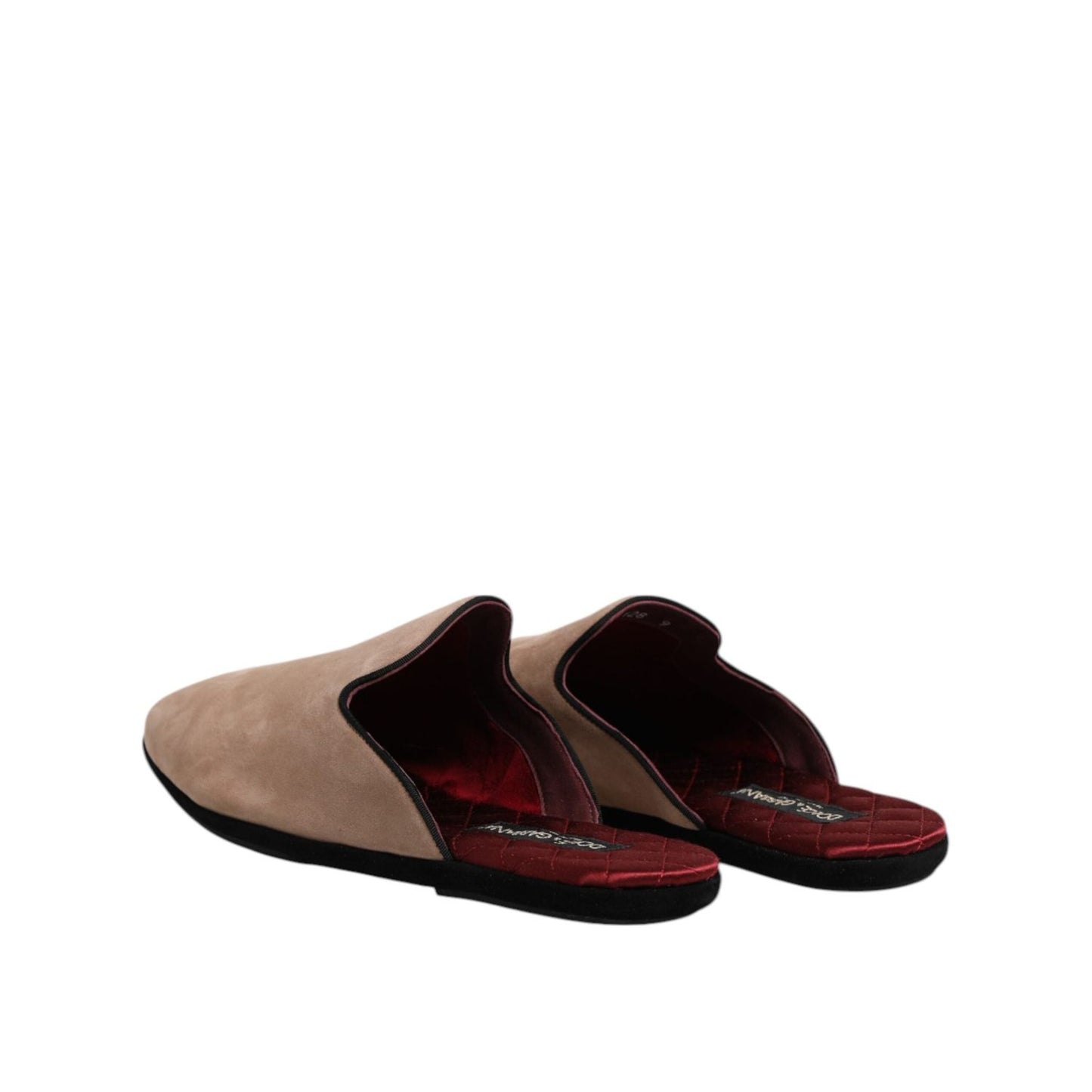 Dolce & Gabbana Beige Capra Suede Slides Flat Slipper Shoes MV7621-43