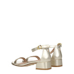 Stuart Weitzman Gold Leather Flat Sandals ST-8547354116361-EU36/US6