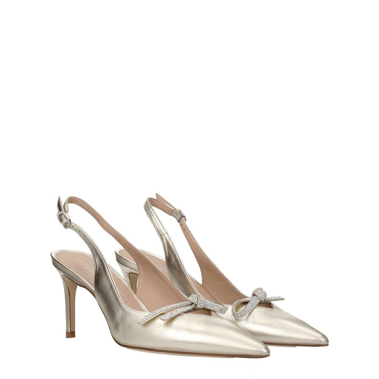 Stuart Weitzman Gold Leather Stiletto Heels Sandals ST-8547362701577-EU38.5/US8.5