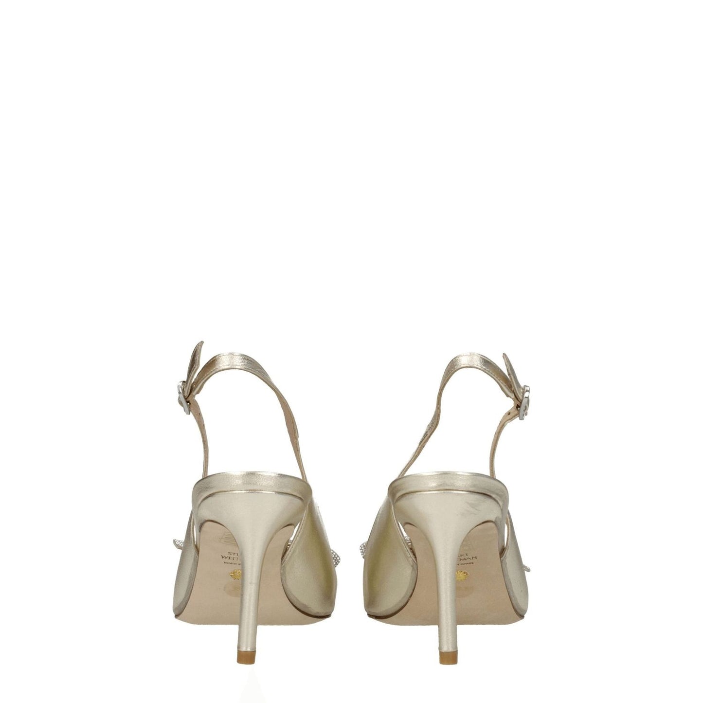 Stuart Weitzman Gold Leather Stiletto Heels Sandals ST-8547362701577-EU38.5/US8.5