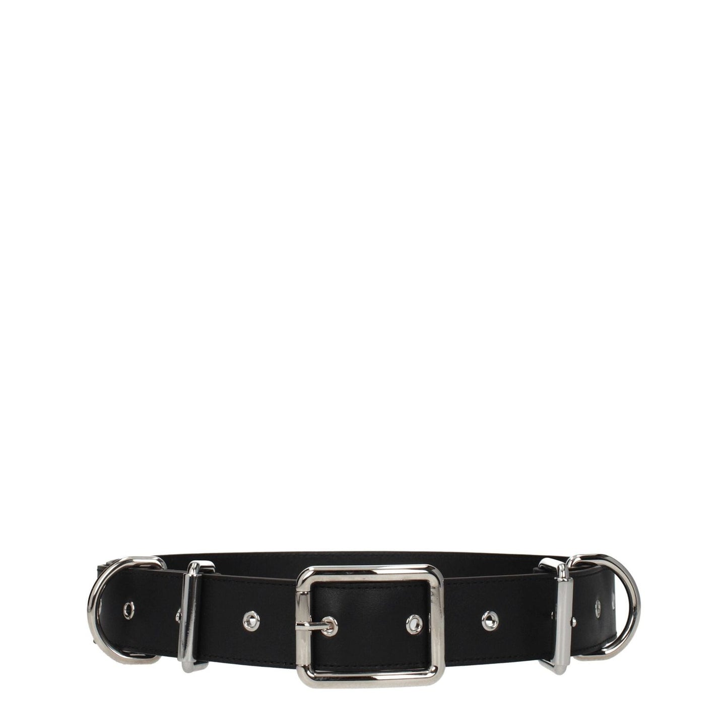 Moschino Black Leather Belts MO-8547395305737-46 CM / 18 INCHES