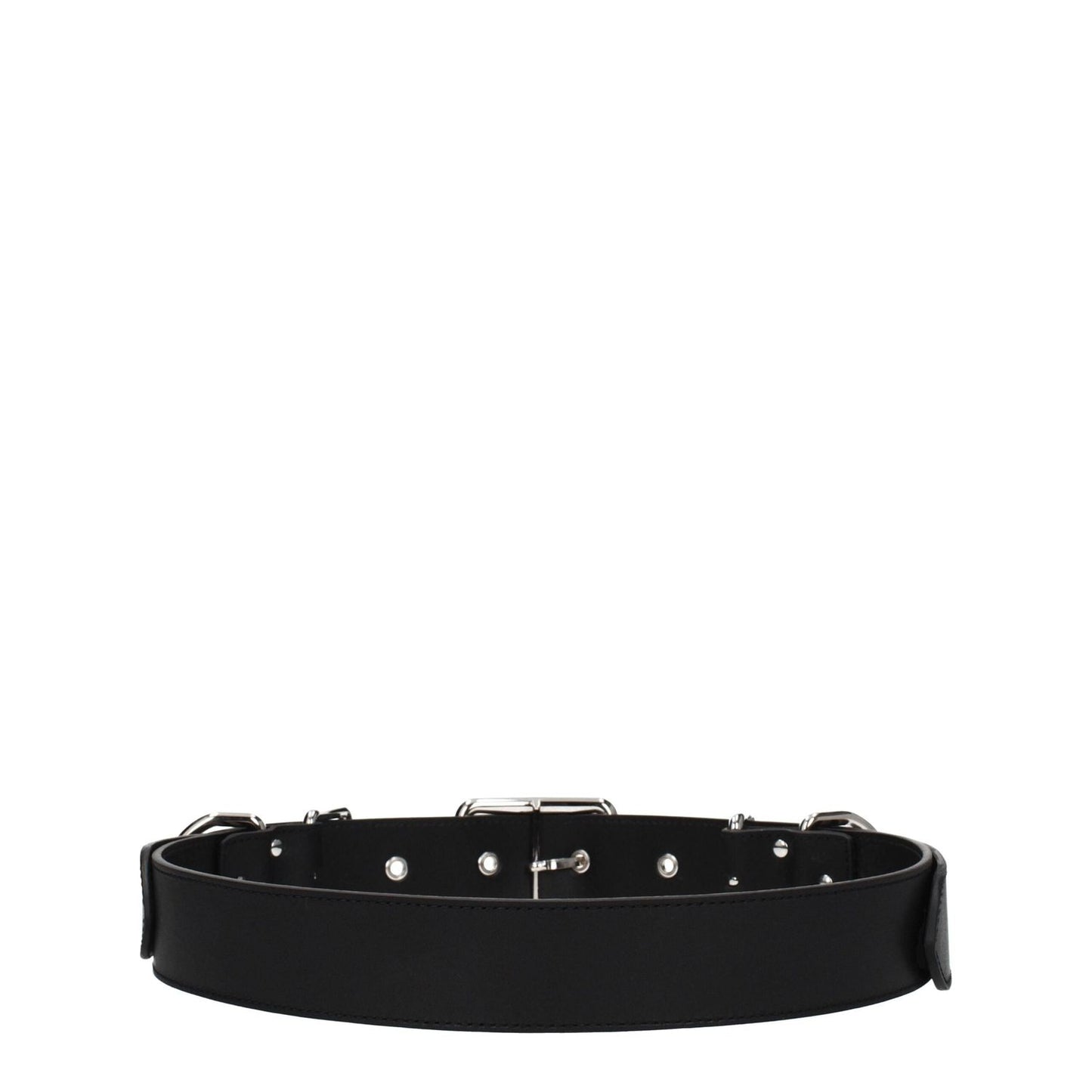 Moschino Black Leather Belts MO-8547395305737-46 CM / 18 INCHES