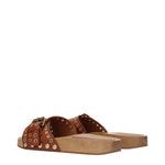 Isabel Marant Brown Leather Slippers Sandals IS-9288802730249-EU35/US5