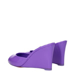Christian Louboutin Purple Leather Wedges Sandals LO-9293630865673-EU37/US7