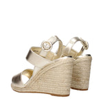 Prada Gold Leather Wedges Sandals PR-15185638621449-EU35/US5