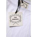 PINK MEMORIES White Cotton Short Sleeves Round Neck Blouse Top TSH90639-40