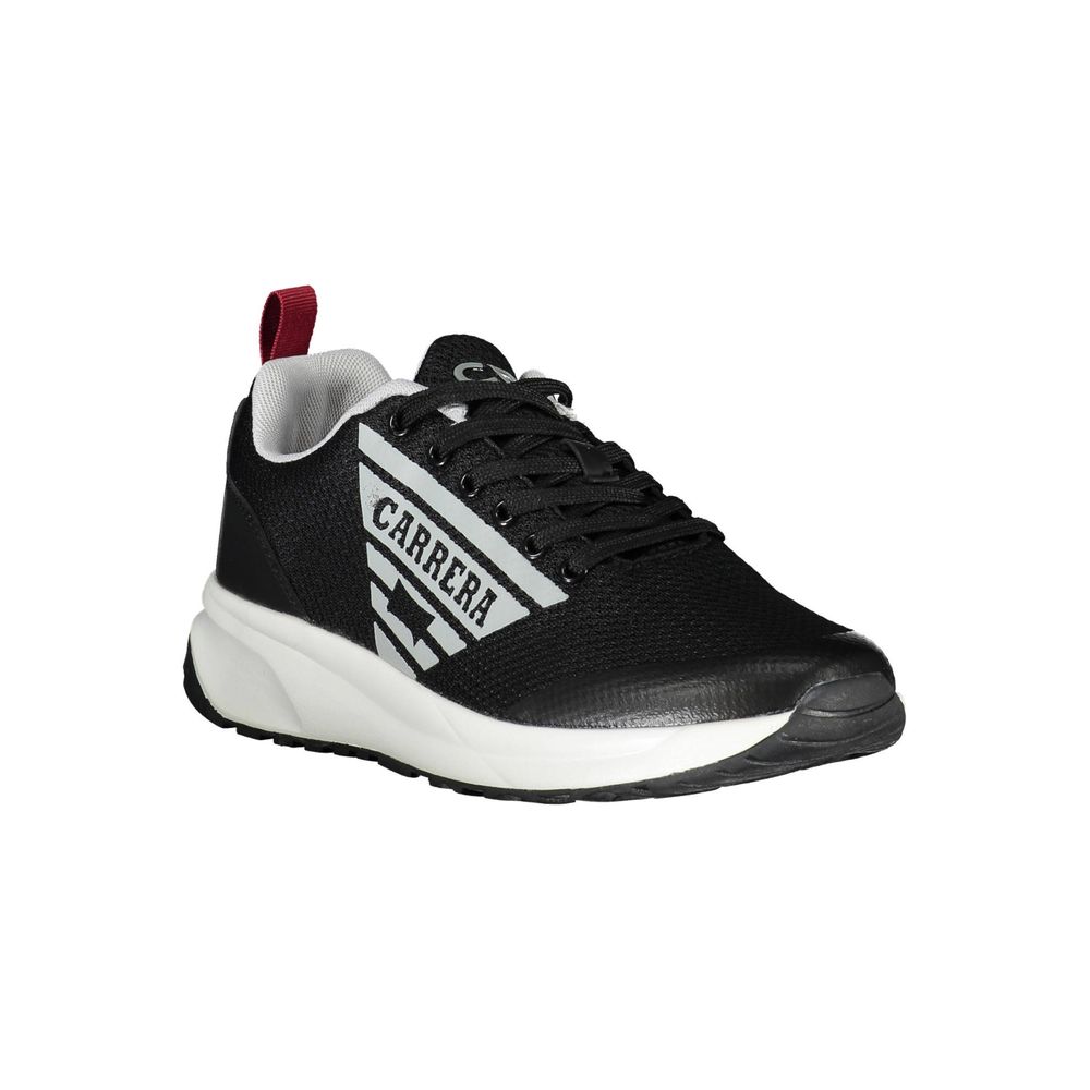 Carrera Black Polyester Sneaker with laces, contrasting details, and logo, ideal sports shoe for comfort and style.