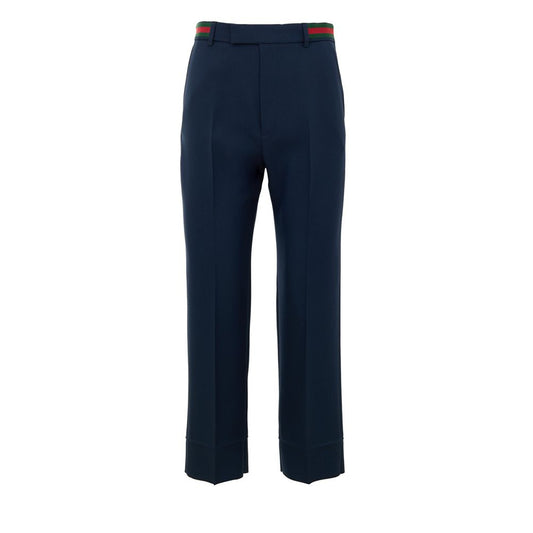 Gucci Blue Cotton Casual Pants