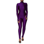 Dolce & Gabbana Purple Nylon Turtleneck Bodycon Jumpsuit Dress DR81789-40
