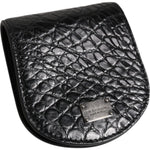 Dolce & Gabbana Black Exotic Skin Coin Condom Case Holder Pocket Wallet