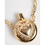 Dolce & Gabbana Gold Brass Rhinestone Devotion Charm Pendant Necklace