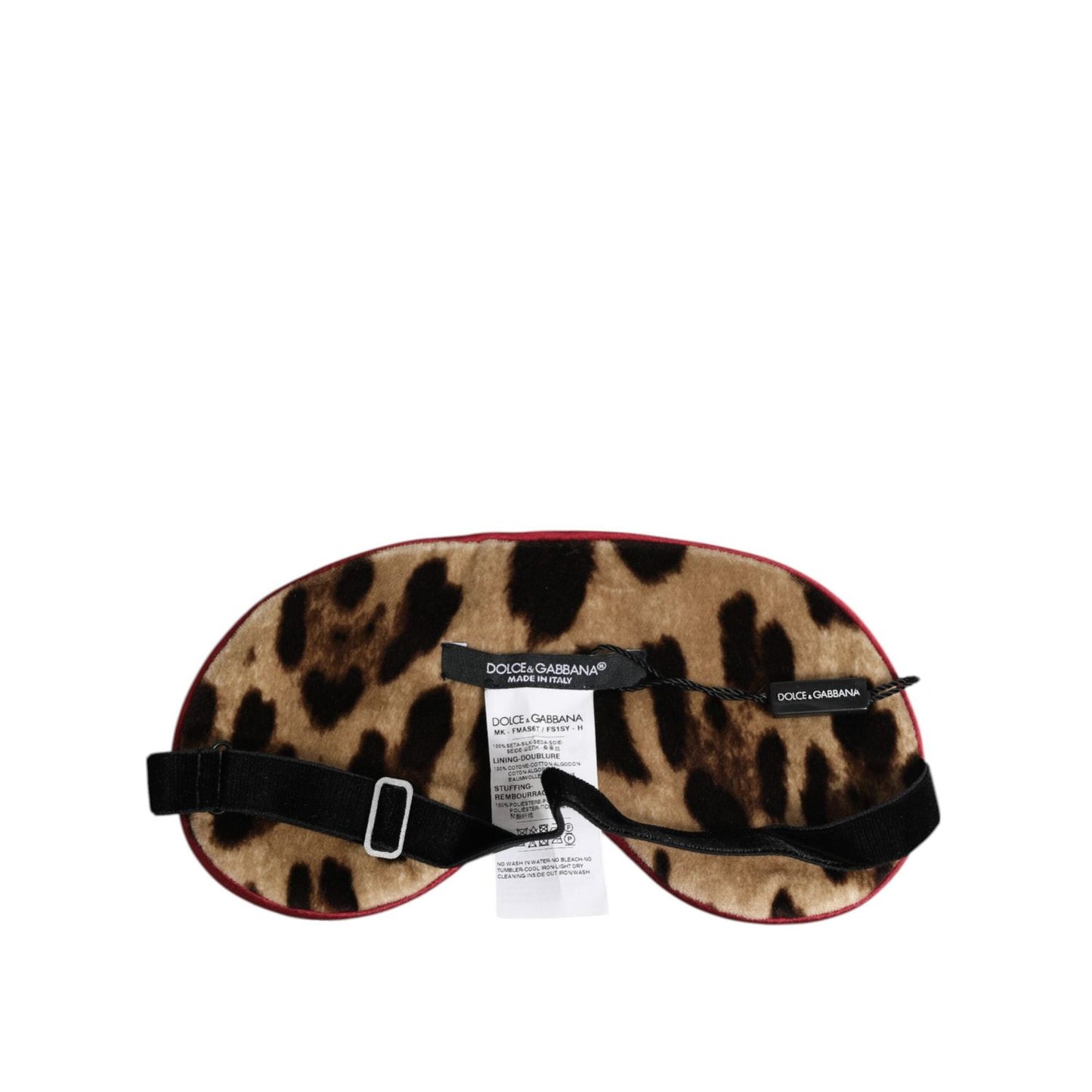 Dolce & Gabbana Brown Leopard Print Silk Women Accessory Sleep Eye Mask SMY11247