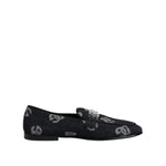 Dolce & Gabbana Blue Logo Cotton Loafers Formal Dress Shoes MV7901-43