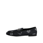 Dolce & Gabbana Blue Logo Cotton Loafers Formal Dress Shoes MV7901-43