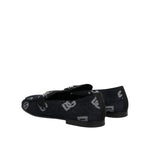 Dolce & Gabbana Blue Logo Cotton Loafers Formal Dress Shoes MV7901-43