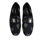 Dolce & Gabbana Blue Logo Cotton Loafers Formal Dress Shoes MV7901-43