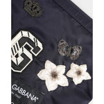 Dolce & Gabbana Blue DG Logo Patch Embellished Pouch Clutch Men Borse Bag BAG4654