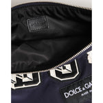 Dolce & Gabbana Blue DG Logo Patch Embellished Pouch Clutch Men Borse Bag BAG4654