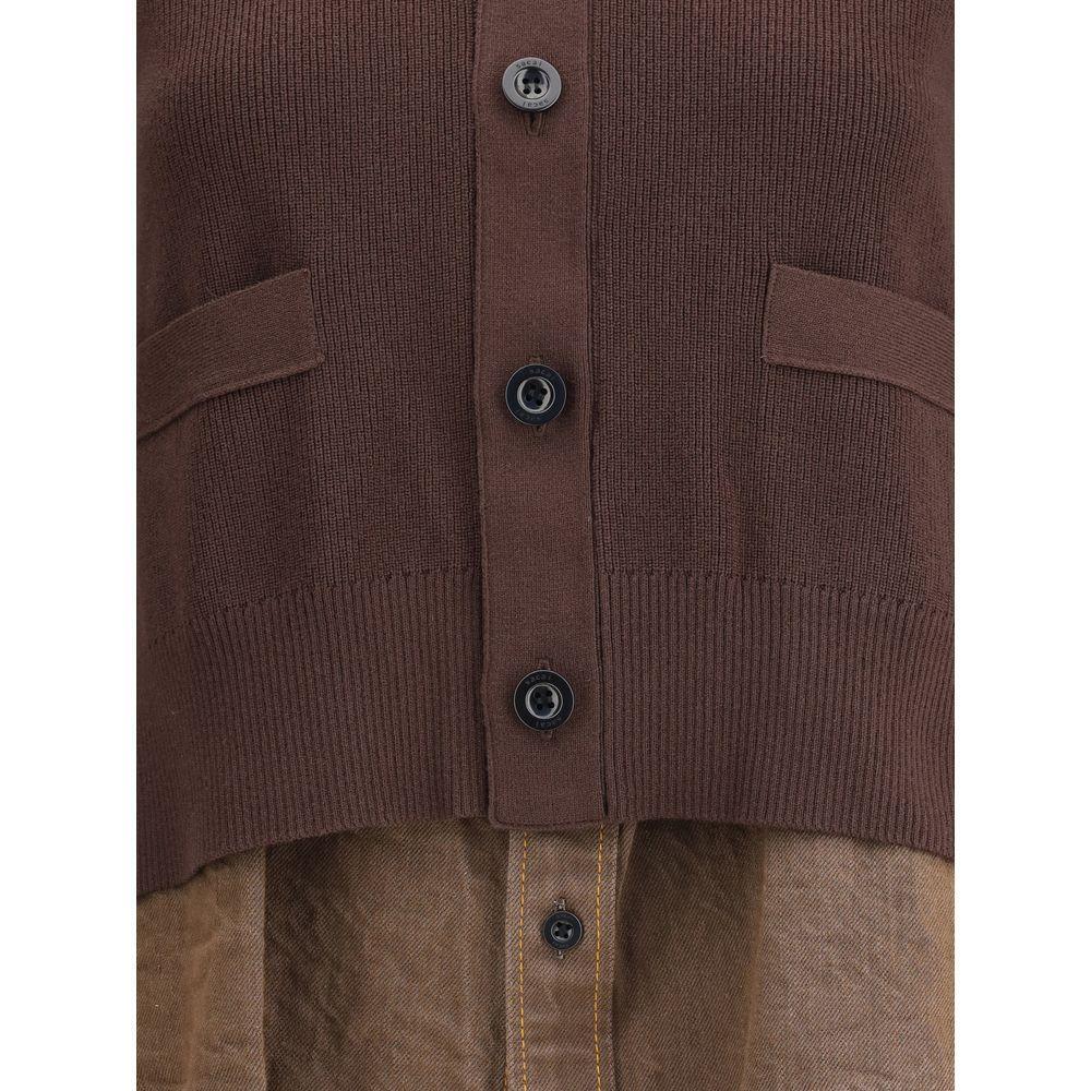 Sacai Cardigan with denim panel SA-2507968601-3