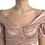 Dolce & Gabbana Pink Silk Stretch Sheath Mermaid Gown Dress DR281075-42