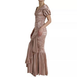 Dolce & Gabbana Pink Silk Stretch Sheath Mermaid Gown Dress DR281075-42