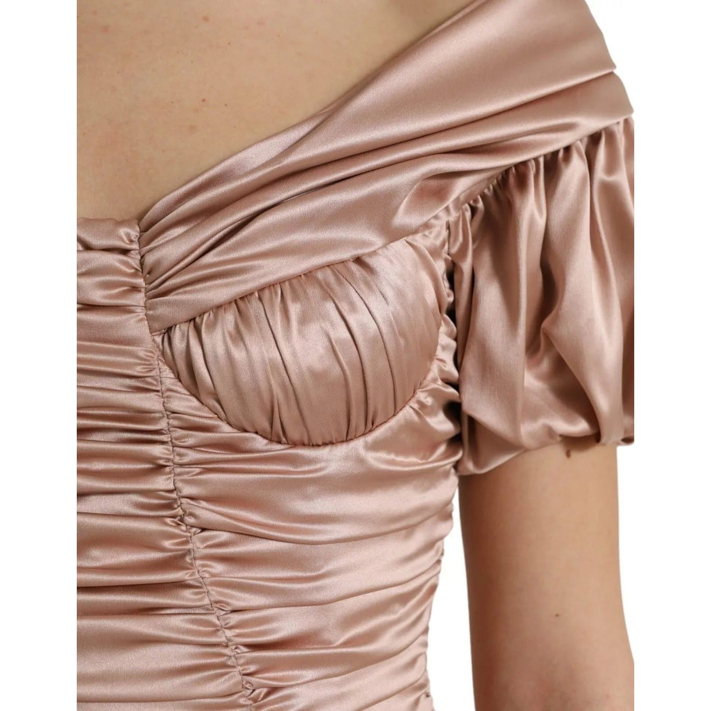 Dolce & Gabbana Pink Silk Stretch Sheath Mermaid Gown Dress DR281075-42