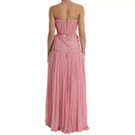 Dolce & Gabbana Pink Silk Strapless Maxi A-line Gown Dress DR281177-40
