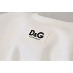 Dolce & Gabbana White Cotton Corset Stretch Top T-shirt