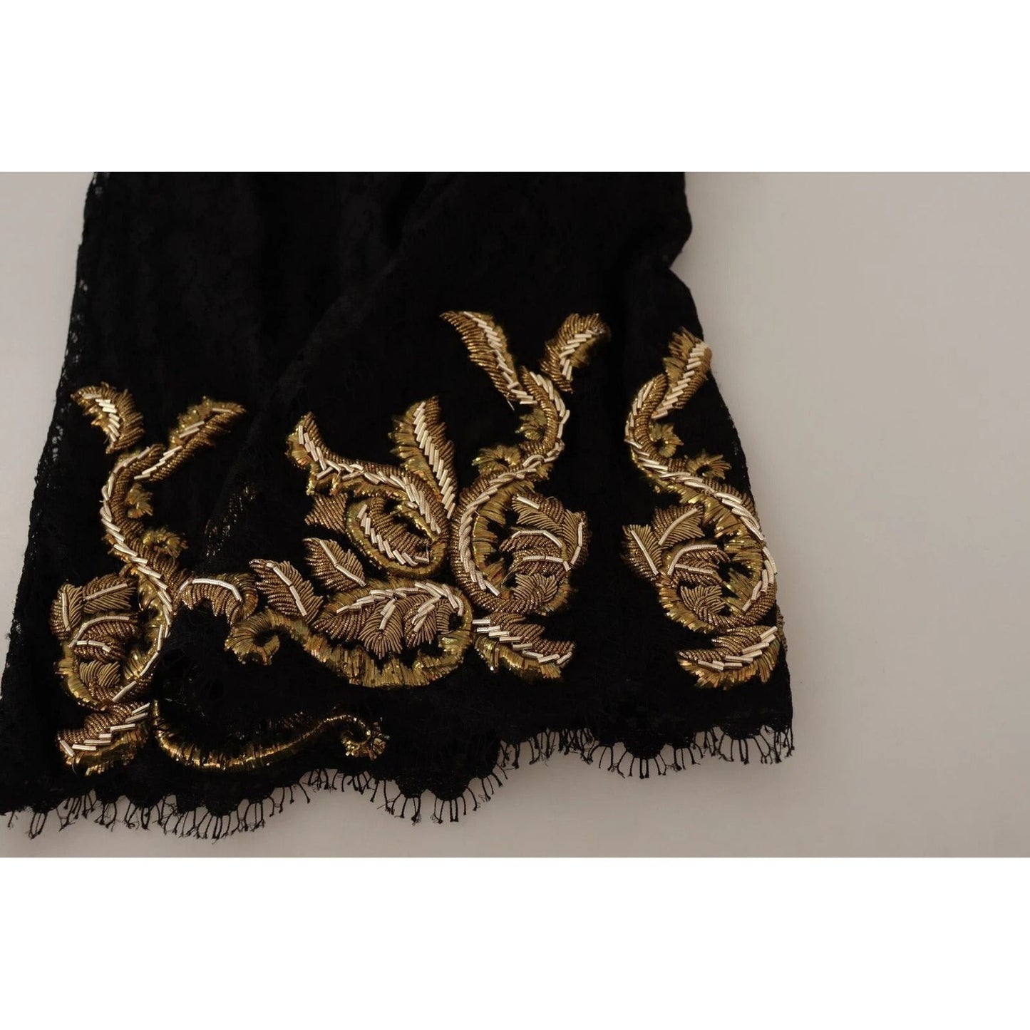 Dolce & Gabbana Black Lace Gold Baroque SPECIAL PIECE Shorts PAN72100-40