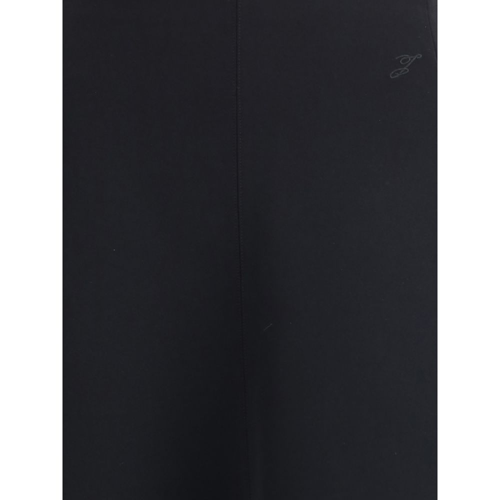 Jacquemus Black Cotton Midi Skirt with flared silhouette and concealed zip from AW25 collection, emphasizing essential and feminine design.