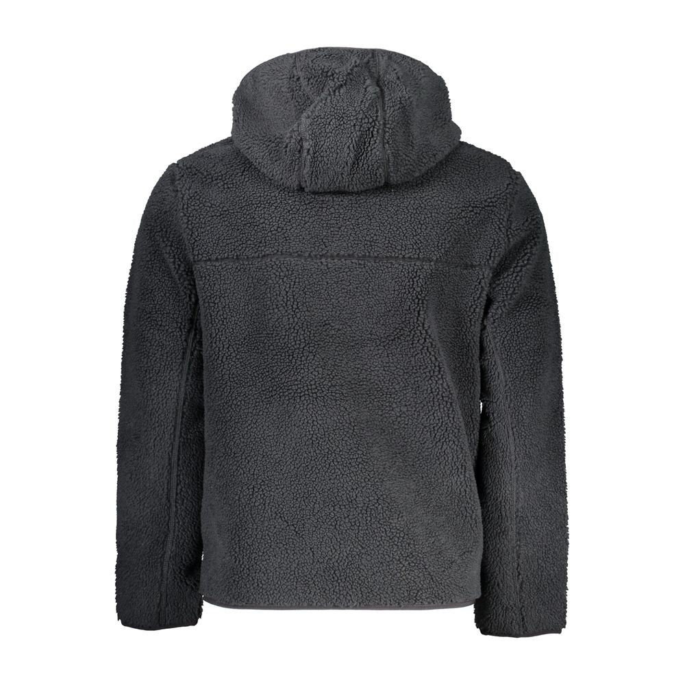 Back view of Napapijri Black Polyester Jackets & Coat with hood and long sleeves.