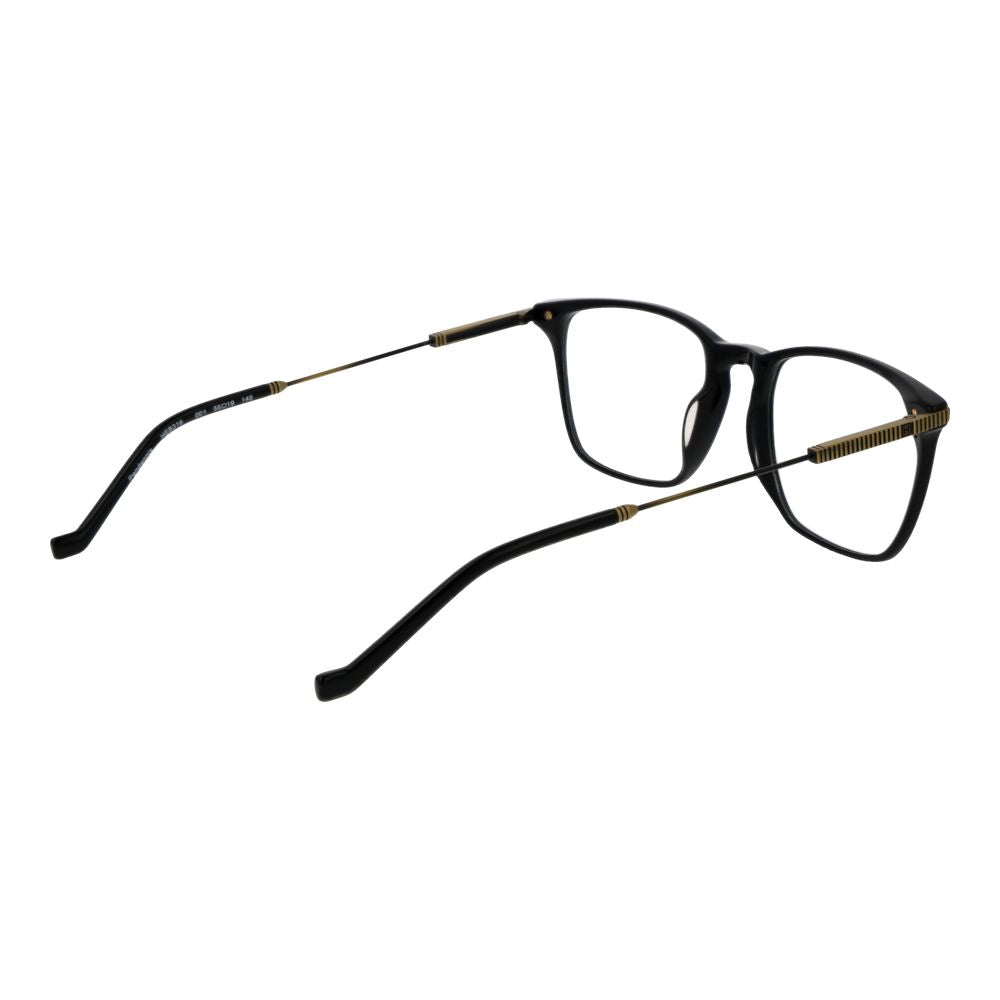 Side view of Hackett Black Acetate Glasses (Frames) with full-rim style and rectangle shape for men.